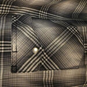 Wrangler Men's Black and White Checkered Western Shirt Size 3X